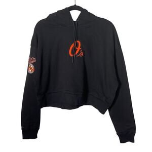 NWT Pro Standard MLB Baltimore Orioles Women's‎ Fleece Cropped Pullover Hoodie L